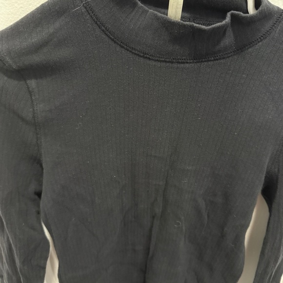 Free People Black Ribbed High Neck Long Sleeve - Picture 3 of 8